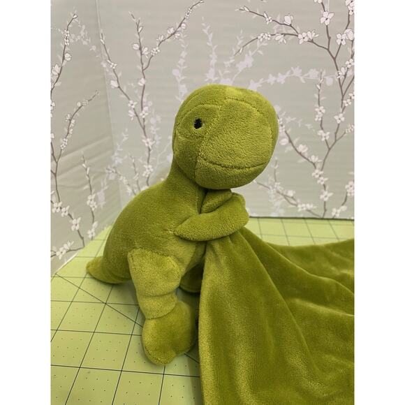 Dinosaur TRex Lovey Green Security Blanket Plush Baby Toy - Picture 2 of 7